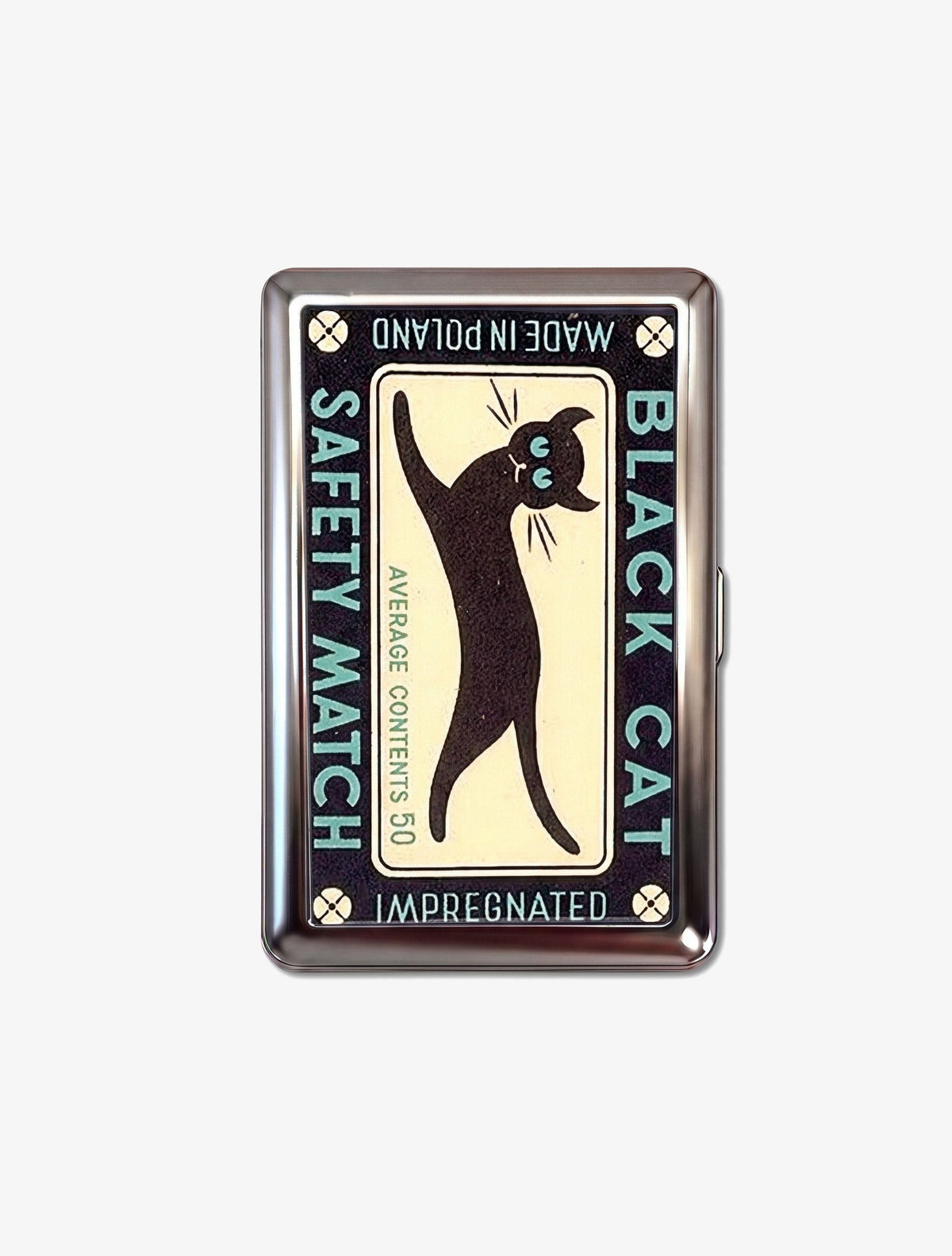 Tin Cardholder Wallet - Black Cat Match