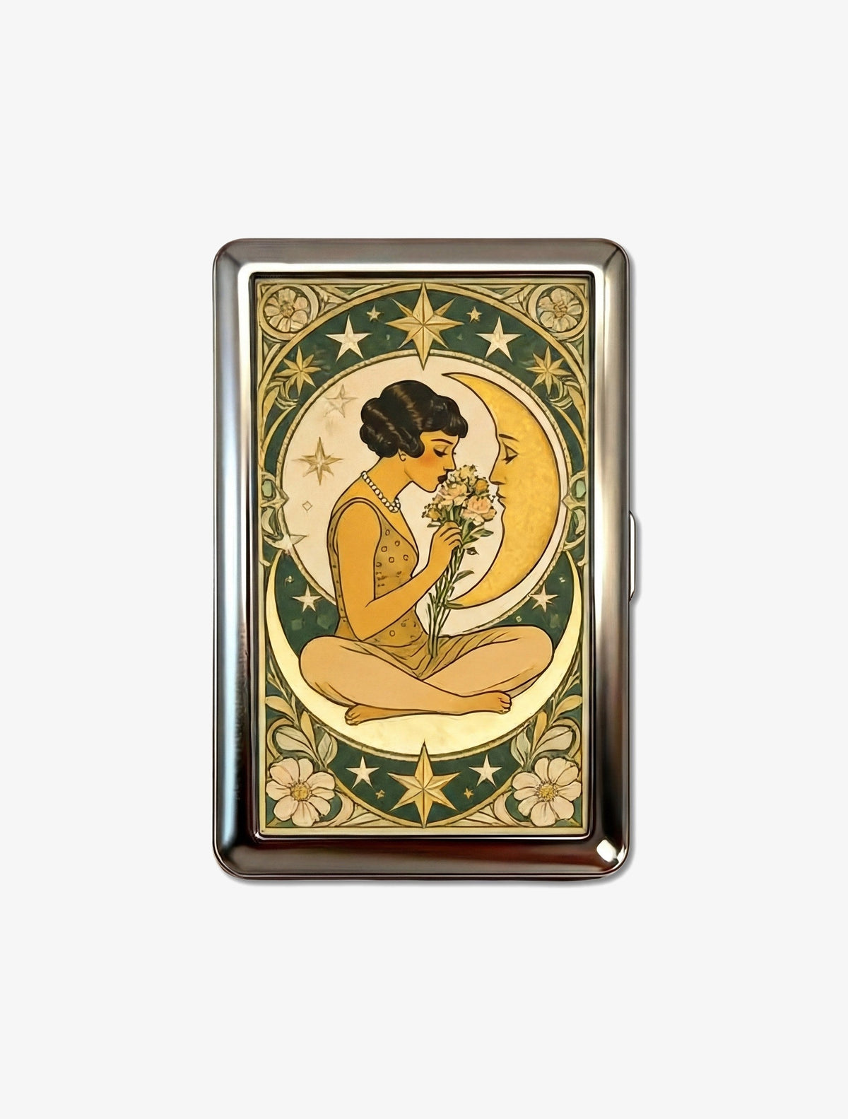 Tin Cardholder Wallet - Crescent Bouquet