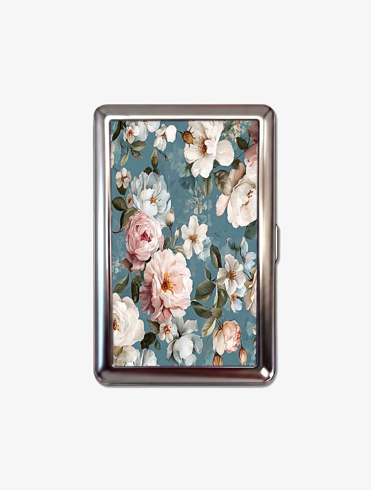 Tin Cardholder Wallet - Porcelain Bloom